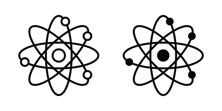 atom sign vector illustration. Editable black icons. EPS 10