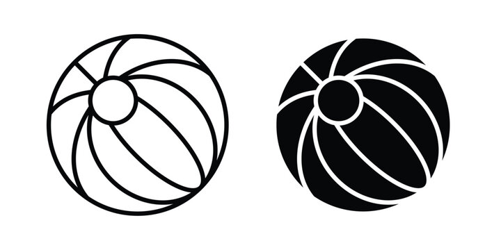 Beach ball icon vector illustration. Editable black icons. EPS 10