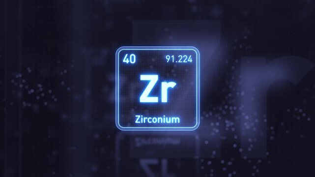 Periodic Table Element Zirconium Zr Animation. Modern And Minimal Design.