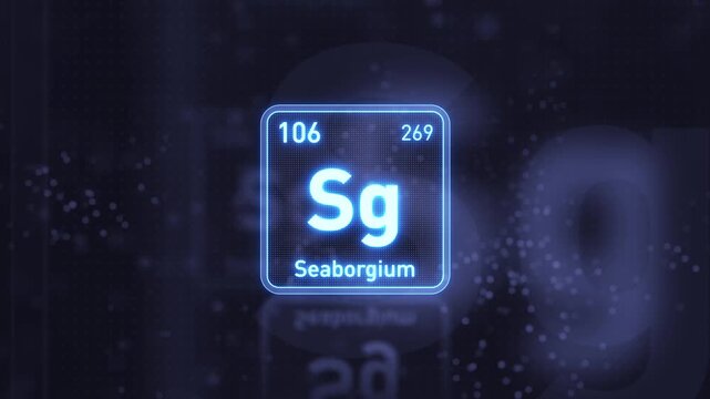 Periodic Table Element Seaborgium Sg Animation. Modern And Minimal Design.