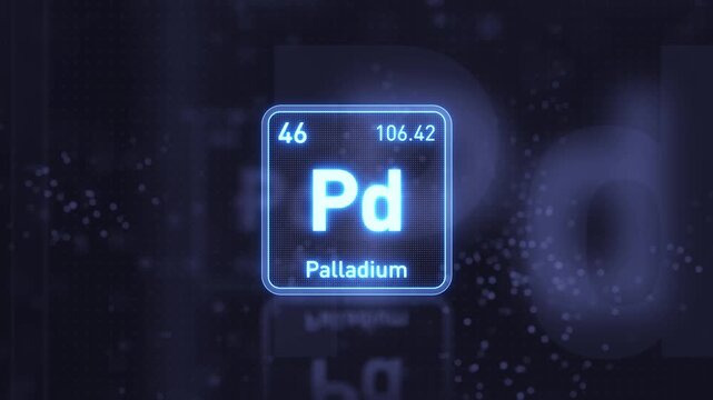 Periodic Table Element Palladium Pd Animation. Modern And Minimal Design.