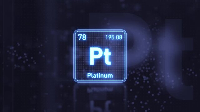 Periodic Table Element Platinum Pt Animation. Modern And Minimal Design.