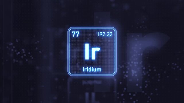 Periodic Table Element Iridium Ir Animation. Modern And Minimal Design.