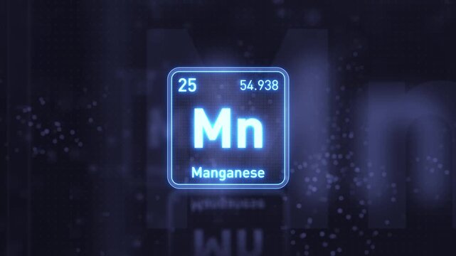 Periodic Table Element Manganese Mn Animation. Modern And Minimal Design.