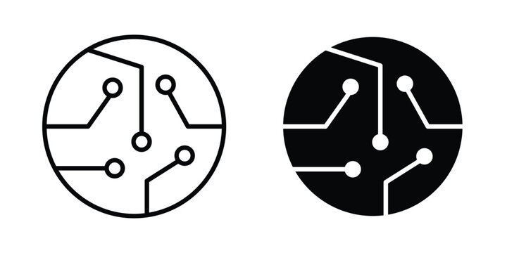 Circuit board icon vector illustration. Editable black icons. EPS 10