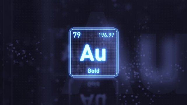 Periodic Table Element Au Gold Animation. Modern And Minimal Design.