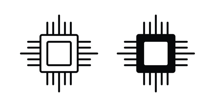 CPU icon vector illustration. Editable black icons. EPS 10