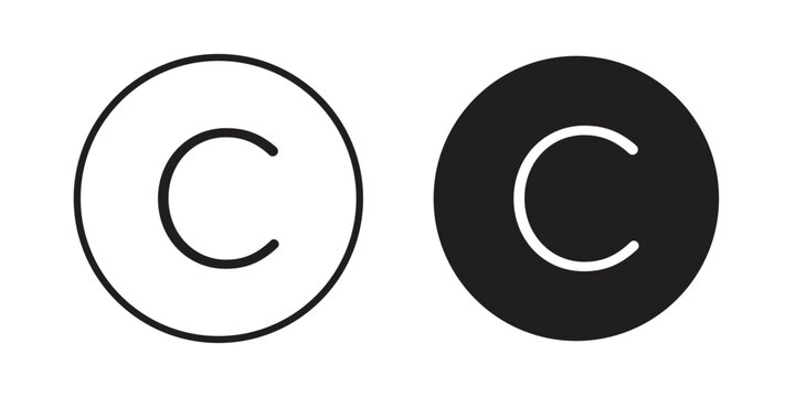 Copyright icon vector illustration. Editable black icons. EPS 10
