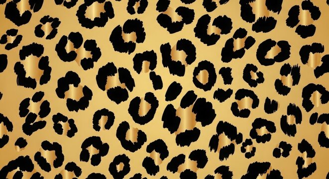 Golden leopard print pattern background