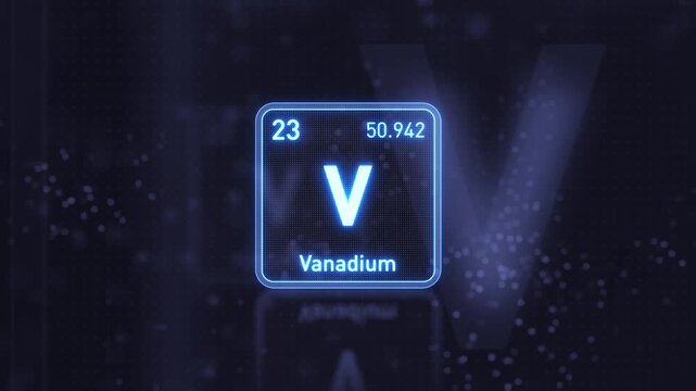Periodic Table Element Vanadium V Animation. Modern And Minimal Design.