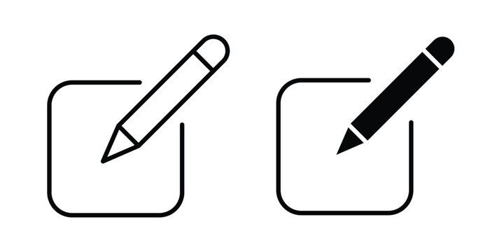 Edit button icon vector illustration. Editable black icons. EPS 10