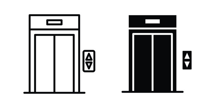Elevator icon vector illustration. Editable black icons. EPS 10