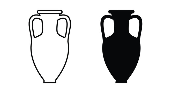 Ancient greek amphora vase silhouette high quality professional