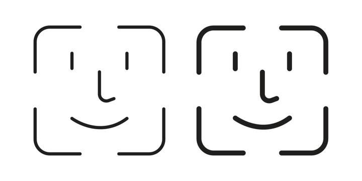 Face id icon vector illustration. Editable black icons. EPS 10