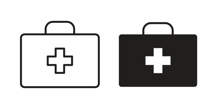 First aid icon vector illustration. Editable black icons. EPS 10
