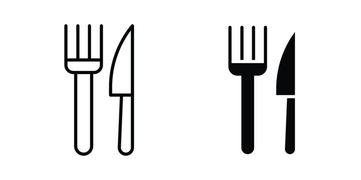 Fork and Knife icon vector illustration. Editable black icons. EPS 10