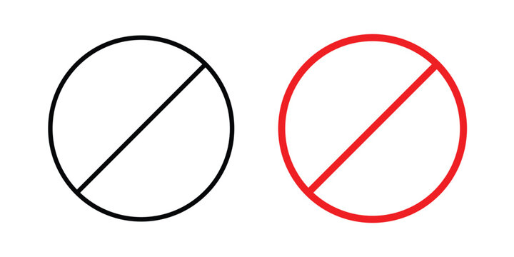 Forbidden icon vector illustration. Editable black icons. EPS 10