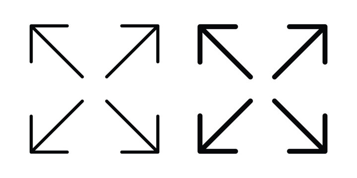 Fullscreen icon vector illustration. Editable black icons. EPS 10