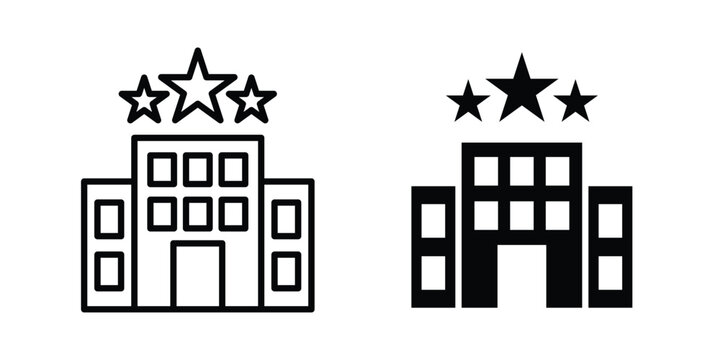 hotel icon vector illustration. Editable black icons. EPS 10