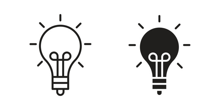 Lightbulb icon vector illustration. Editable black icons. EPS 10