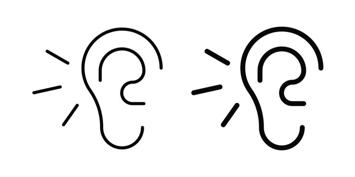Listening icon vector illustration. Editable black icons. EPS 10