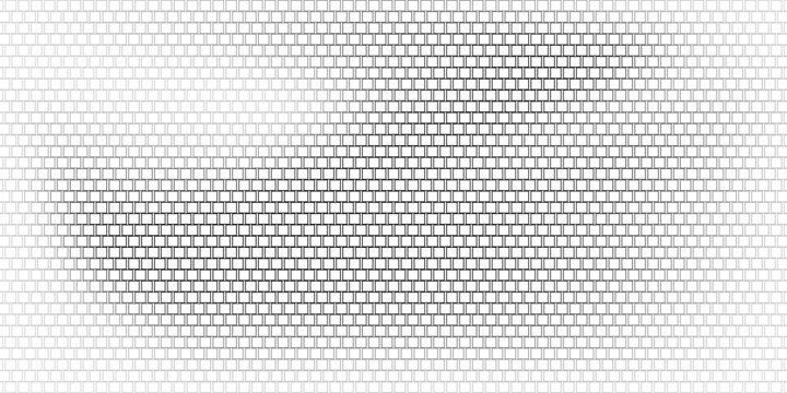 Fading triangle halftone texture gradient pattern. Abstract diagonal geometric background. Tech mosaic triangular halfton gradation. Vector vanishing corner arrow wallpaper for banner, booklet, poster