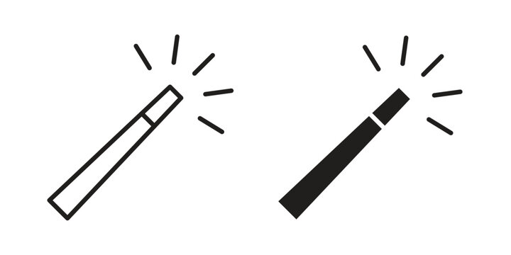 Magic wand icon vector illustration. Editable black icons. EPS 10