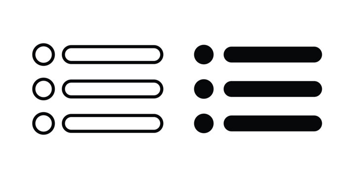 Menu icon vector illustration. Editable black icons. EPS 10