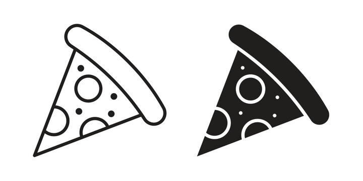 Pizza icon vector illustration. Editable black icons. EPS 10