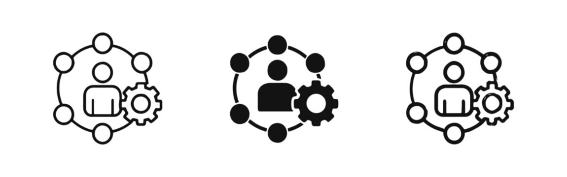 Project Management and Network Coordination Icon Set - System Administrator Icons