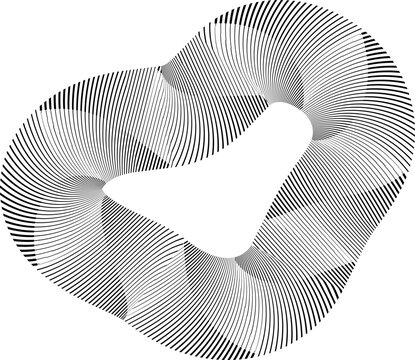 Soft amorphous contour with fluid silhouette, irregular perimeter and enclosed morphing structure