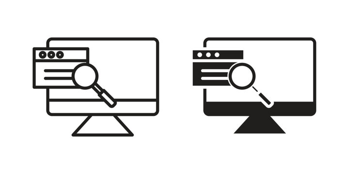 Search online icon vector illustration. Editable black icons. EPS 10