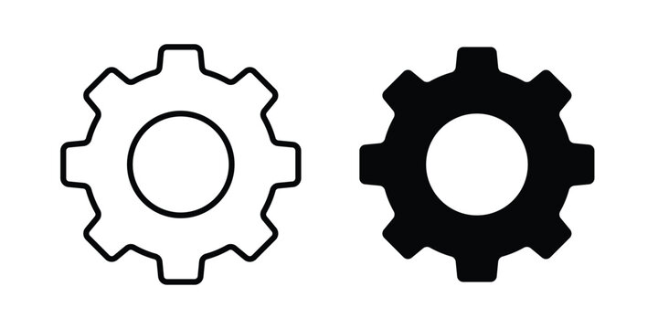Settings button icon vector illustration. Editable black icons. EPS 10