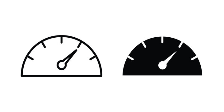 Speedometer icon vector illustration. Editable black icons. EPS 10