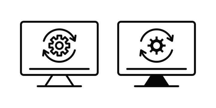 System update icon vector illustration. Editable black icons. EPS 10