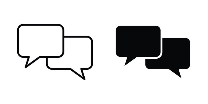 Talk bubble speech icon vector illustration. Editable black icons. EPS 10