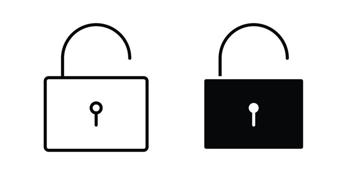 Unblocked icon vector illustration. Editable black icons. EPS 10