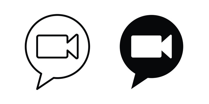 Video call icon vector illustration. Editable black icons. EPS 10