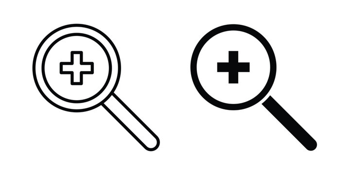 Zoom in icon vector illustration. Editable black icons. EPS 10