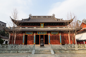 Obraz premium Traditional Confucius Temple Hall in Hangzhou, China