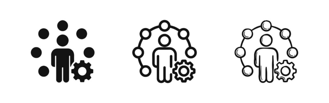 Personal Development and Business Process Management Icons Set
