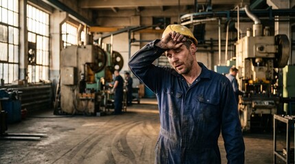 Fototapeta premium Industrial Worker in Factory