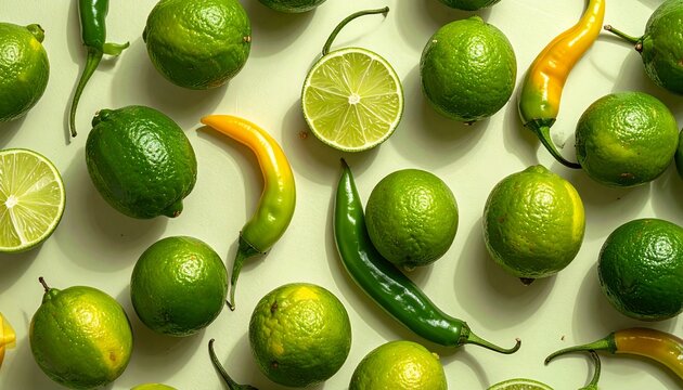 Limetten und Chili peruanische Zutaten