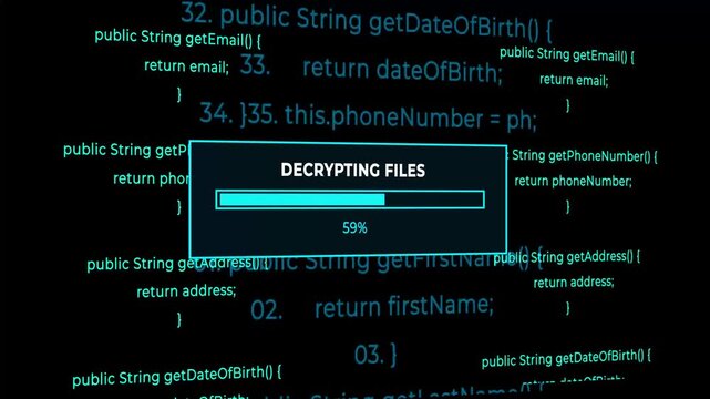 Decrypting files with progress bar on coding background decryption code