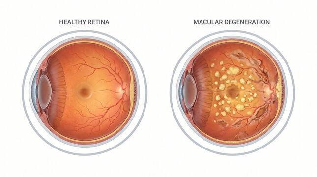 Macular Degeneration Retina Anatomy Vision Disease Comparison