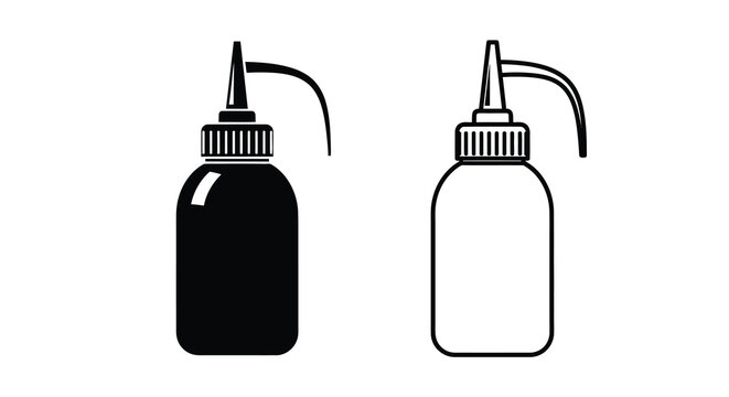 Oil can silhouette black and white graphic illustration