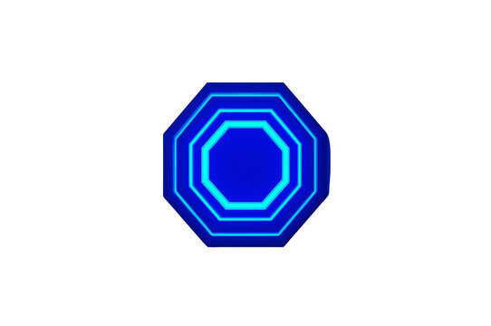 Blue glowing octagon shape portal element