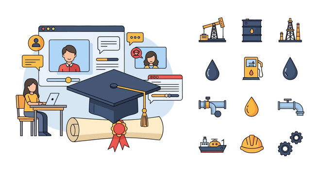 Online education and industry learning concept.