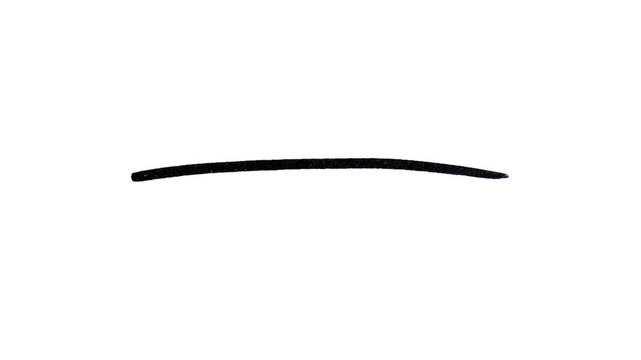 Animated hand drawn black marker line on white background for minimalist sketching art projects whiteboard animations and creative video underlines or transitions.
