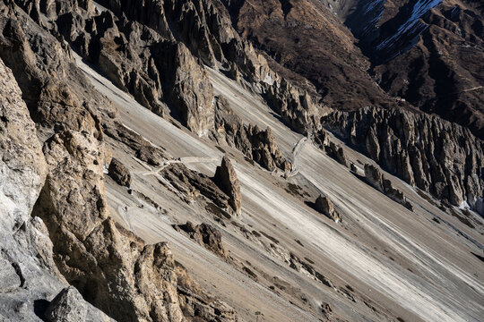 Committed hike around Annapurnas in Nepal near Tilicho Lake